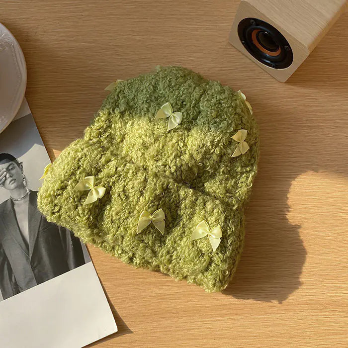 Rabbit Bow Knitted Beanie