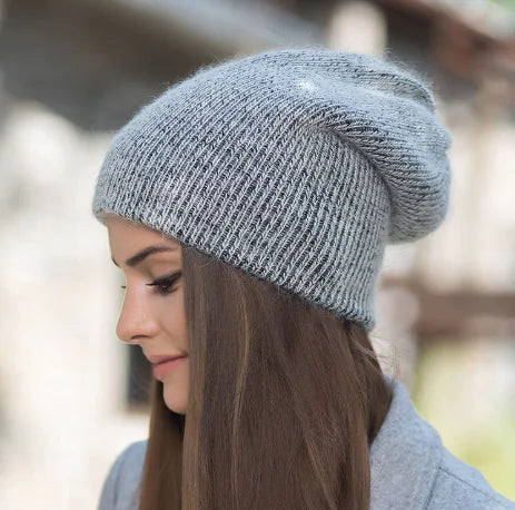 Thick Rabbit Fur Knit Beanie