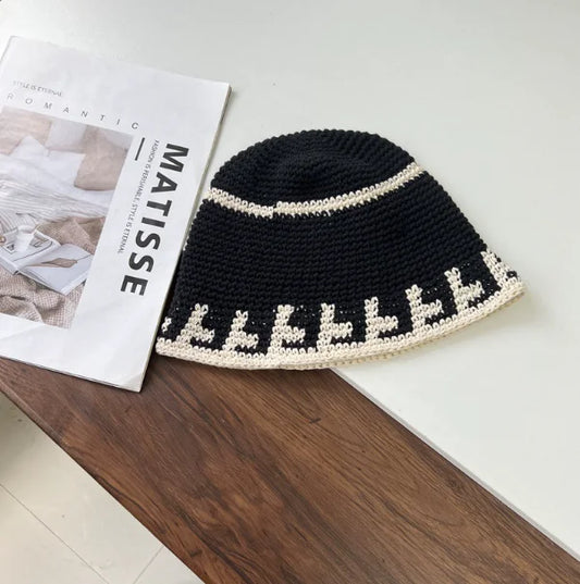 Monochrome Knitted Fisherman's Hat