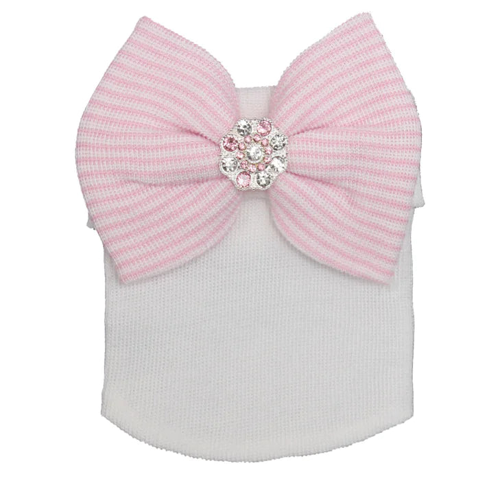 Striped Baby Beanie with Bow