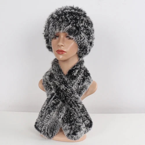 Furr Beanie with Matching Scarf
