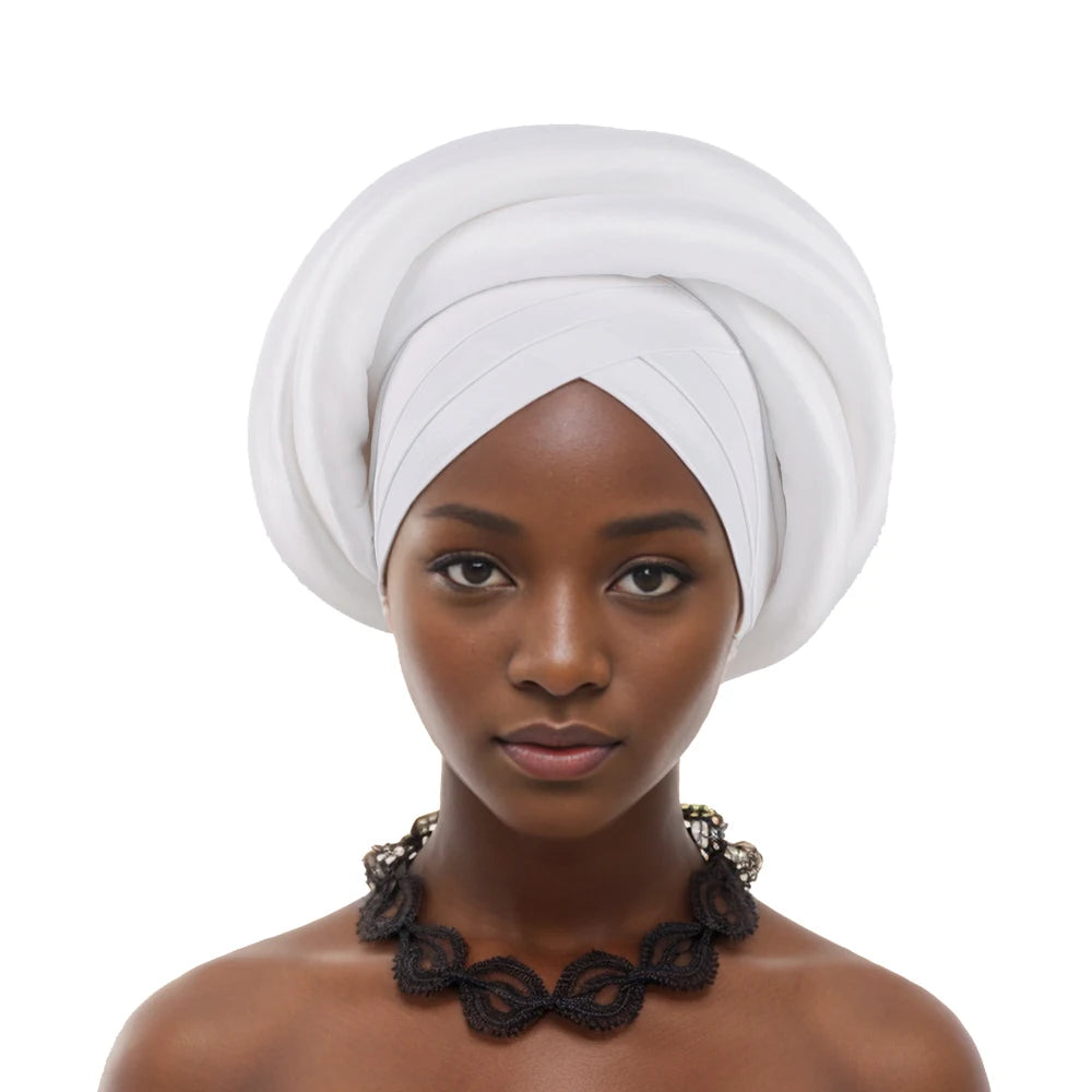 Silk Twisted Turban Wrap - African Style