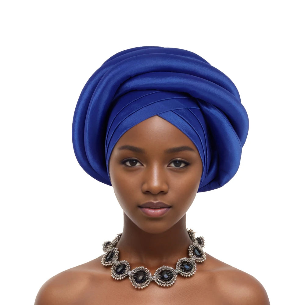 Silk Twisted Turban Wrap - African Style