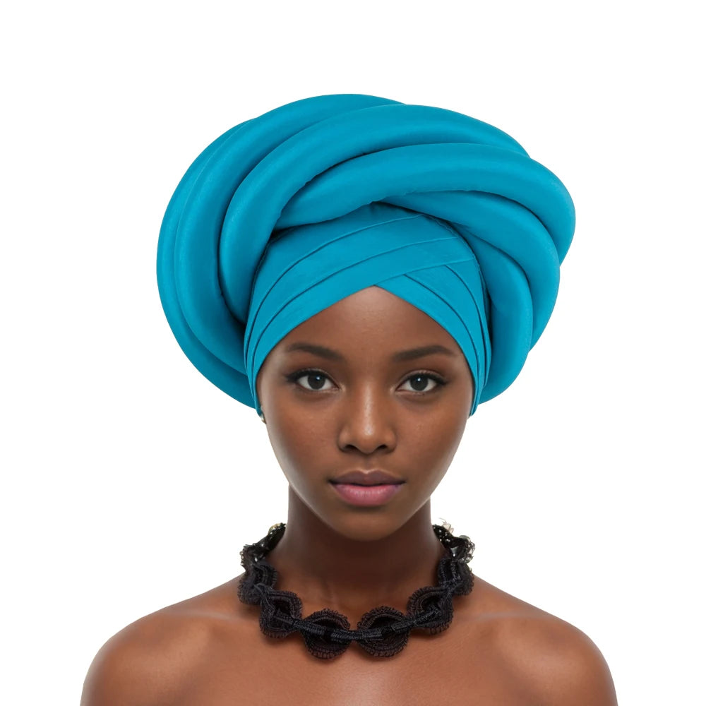 Silk Twisted Turban Wrap - African Style