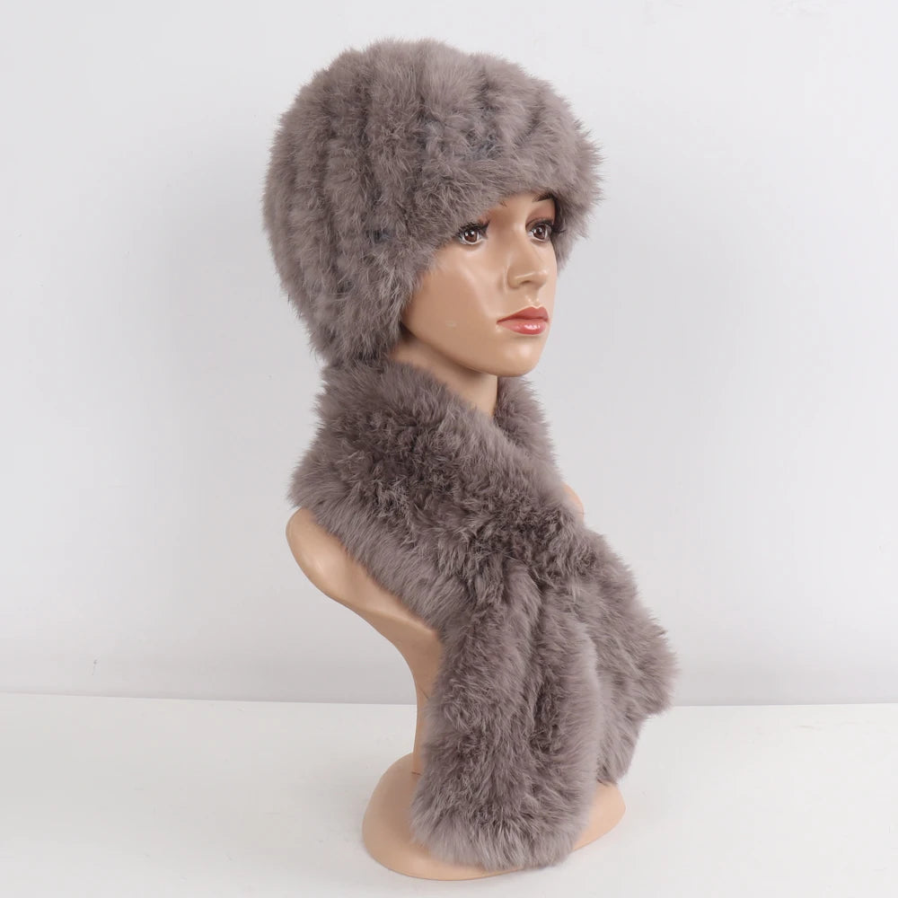 Furr Beanie with Matching Scarf