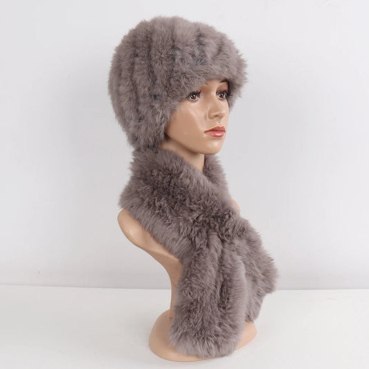 Furr Beanie with Matching Scarf