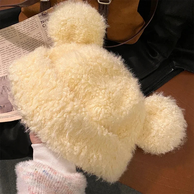Fluffy Bear Ears Beanie