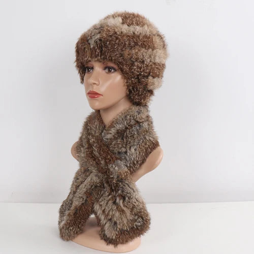 Furr Beanie with Matching Scarf