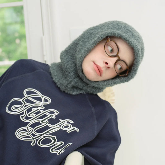 Balaclava Knitted Hooded Cap Warm One-Piece Neck Collar