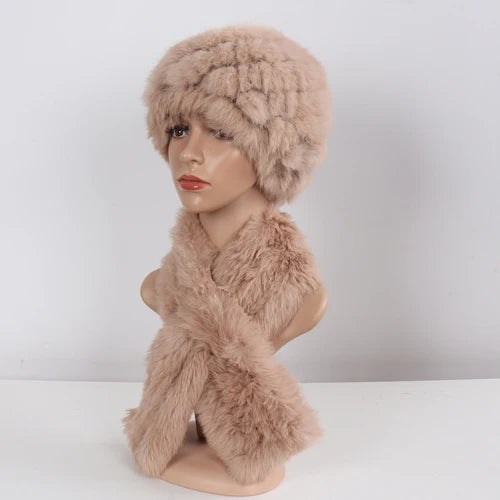 Furr Beanie with Matching Scarf