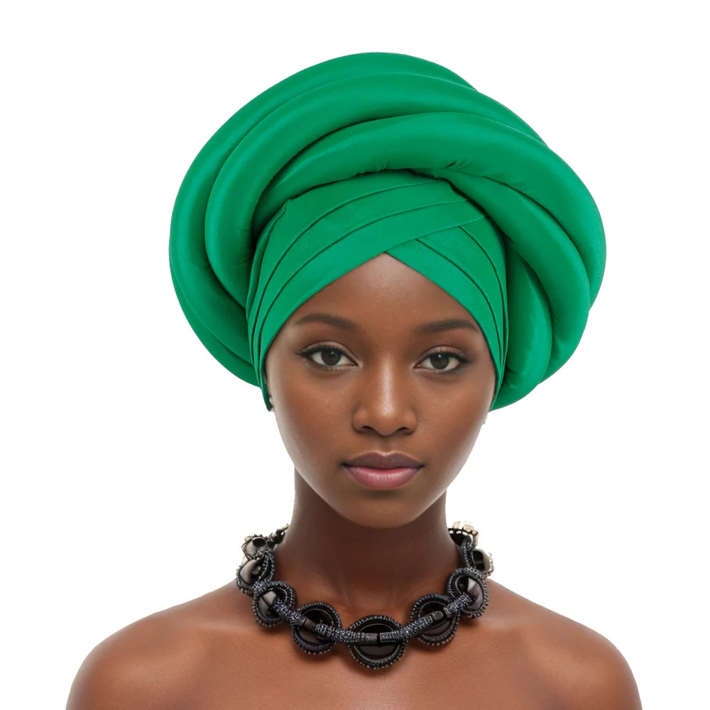 Silk Twisted Turban Wrap - African Style