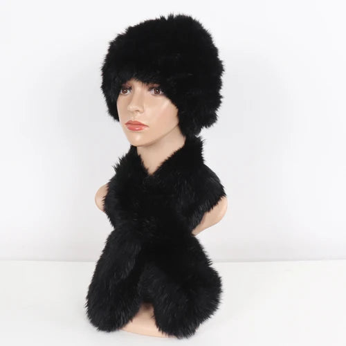 Furr Beanie with Matching Scarf