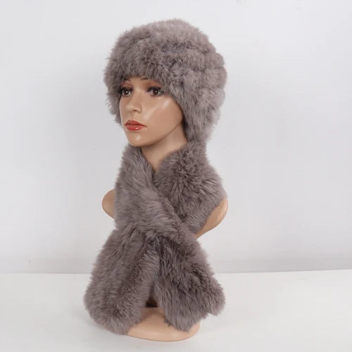 Furr Beanie with Matching Scarf