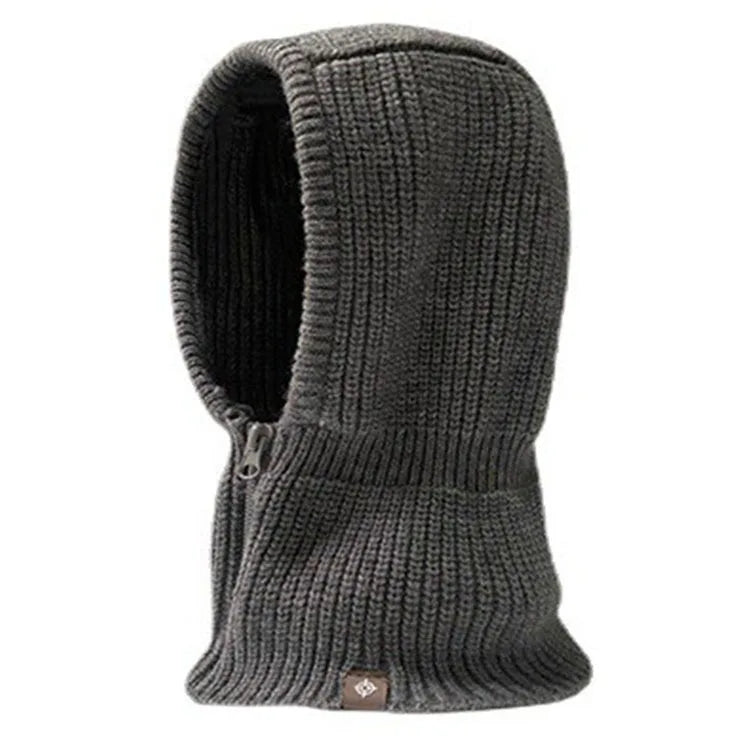 Zipper Neck Collar Balaclava Cap
