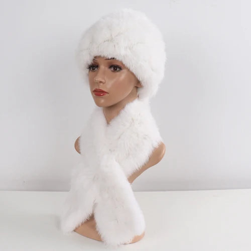 Furr Beanie with Matching Scarf