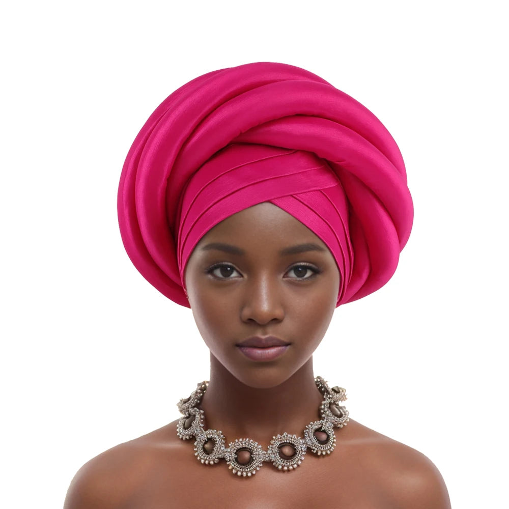 Silk Twisted Turban Wrap - African Style