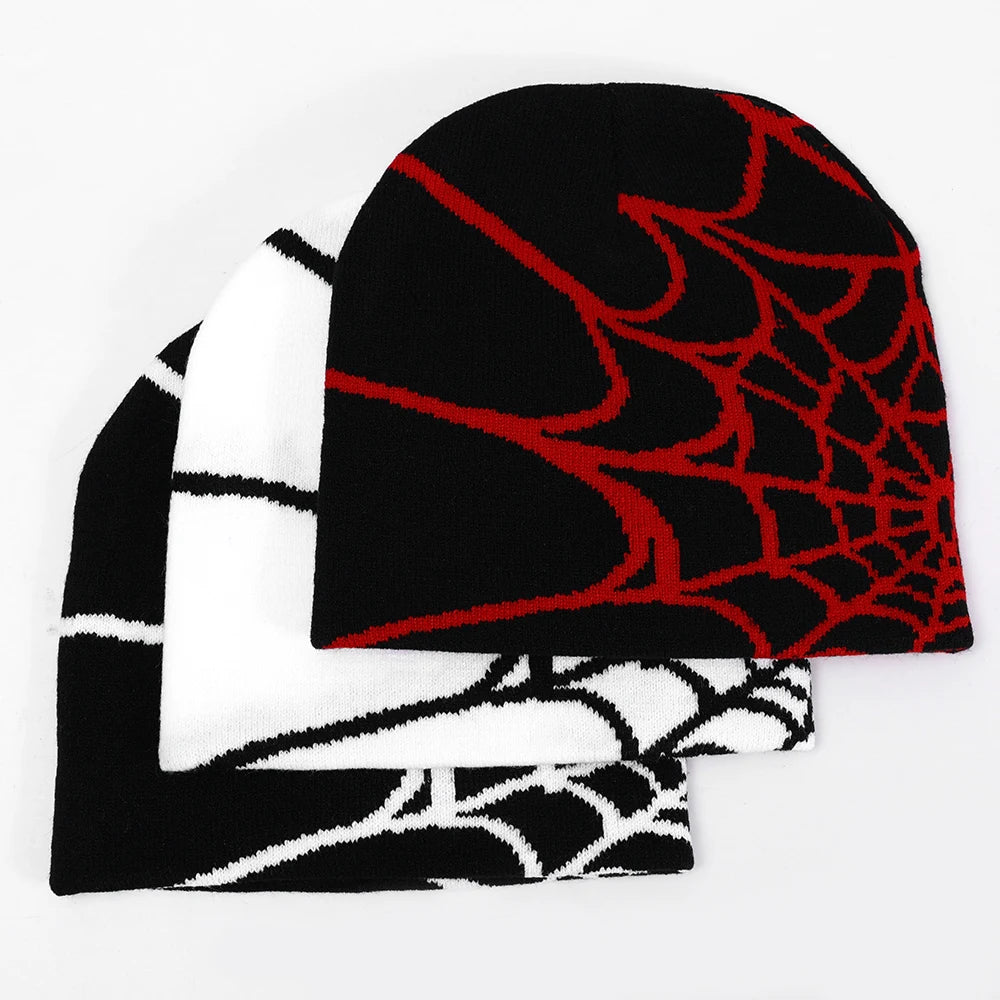 Spiderwebs Jacquard Beanies knitted