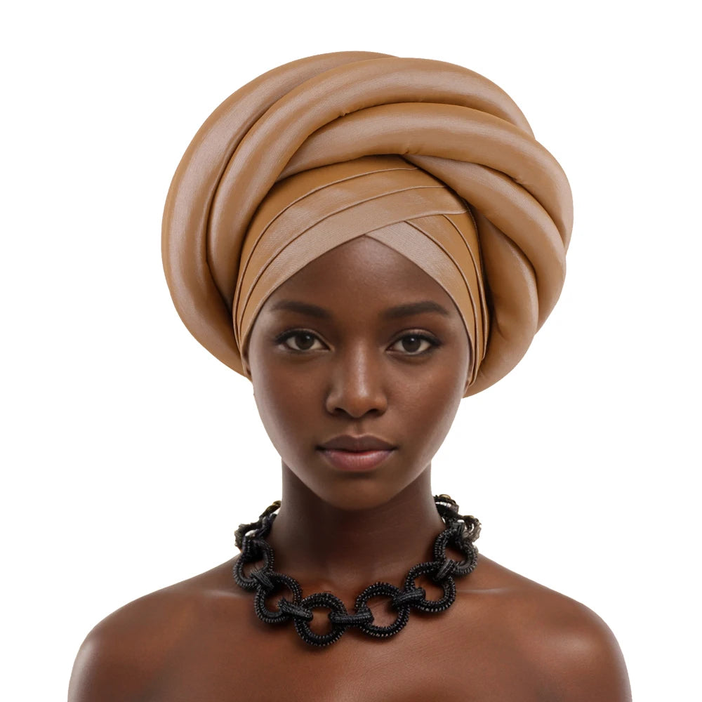 Silk Twisted Turban Wrap - African Style