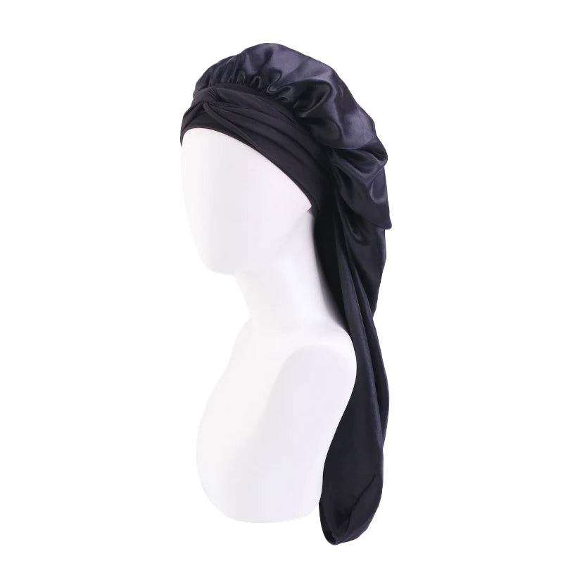 Long Oversized Elastic Satin Bonnet