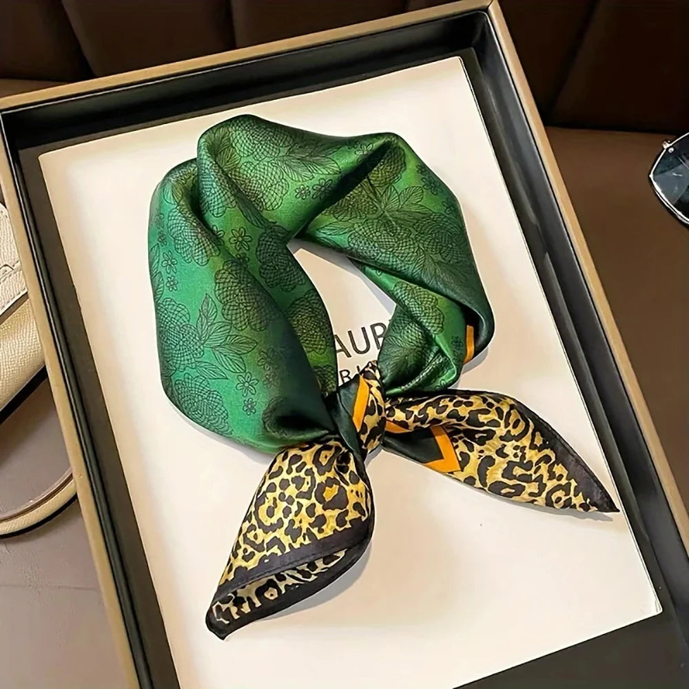 Luxury Leopard Silk Hijab, Neck Scarf