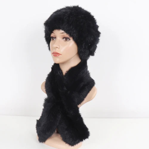 Furr Beanie with Matching Scarf