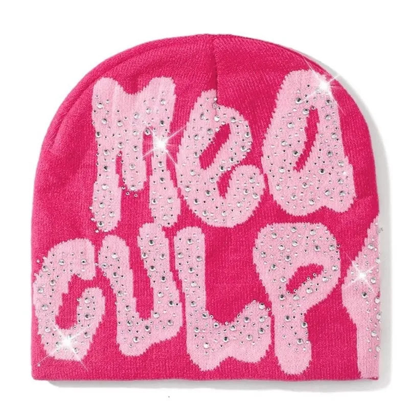 MEA Culpa Beanies Hat with Rhinestone