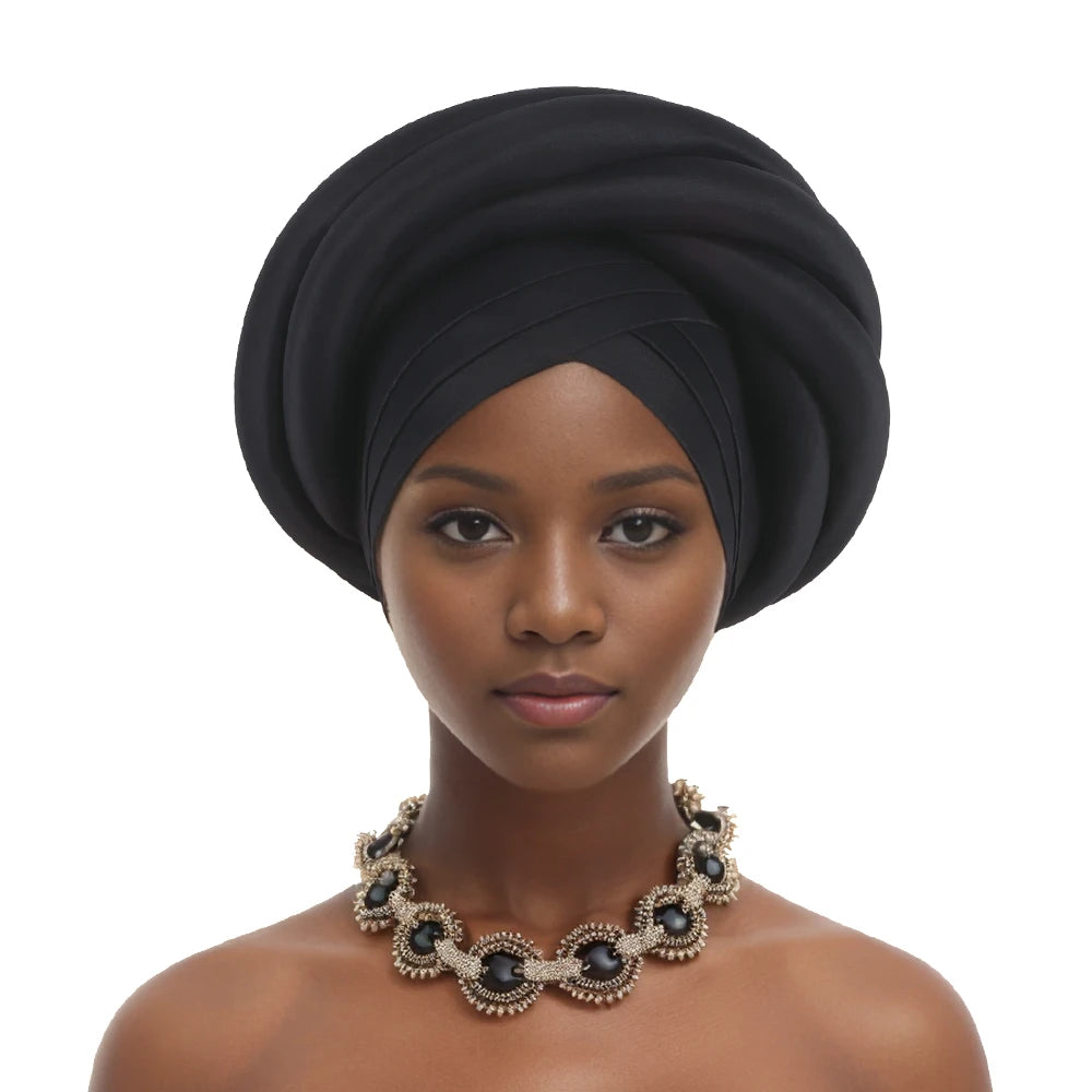 Silk Twisted Turban Wrap - African Style