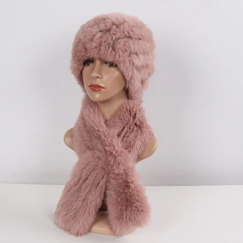 Furr Beanie with Matching Scarf