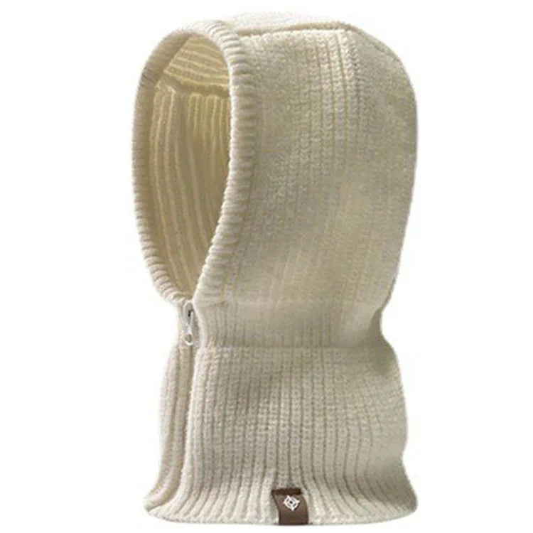 Zipper Neck Collar Balaclava Cap