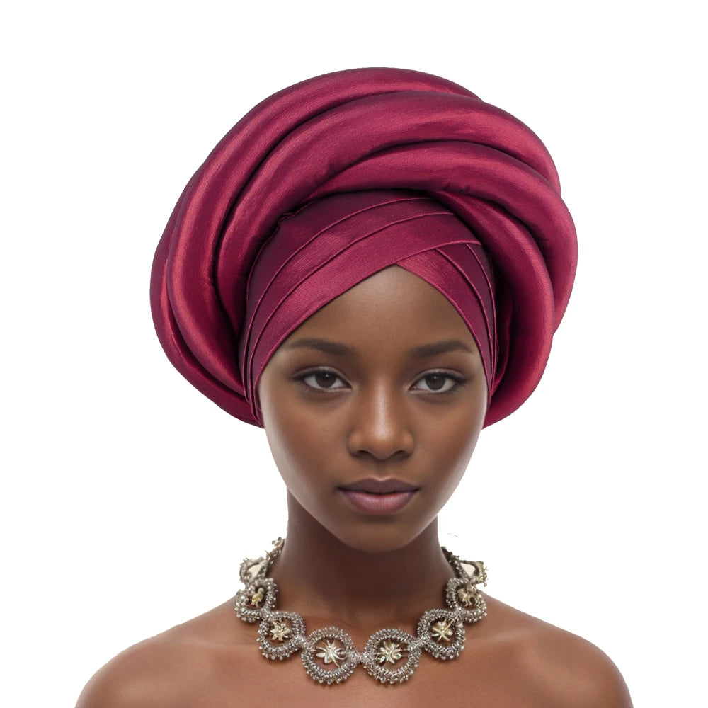 Silk Twisted Turban Wrap - African Style