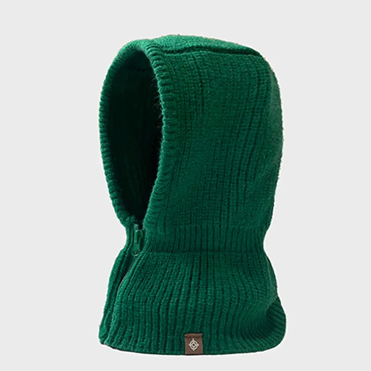 Zipper Neck Collar Balaclava Cap
