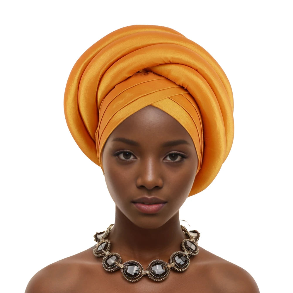 Silk Twisted Turban Wrap - African Style