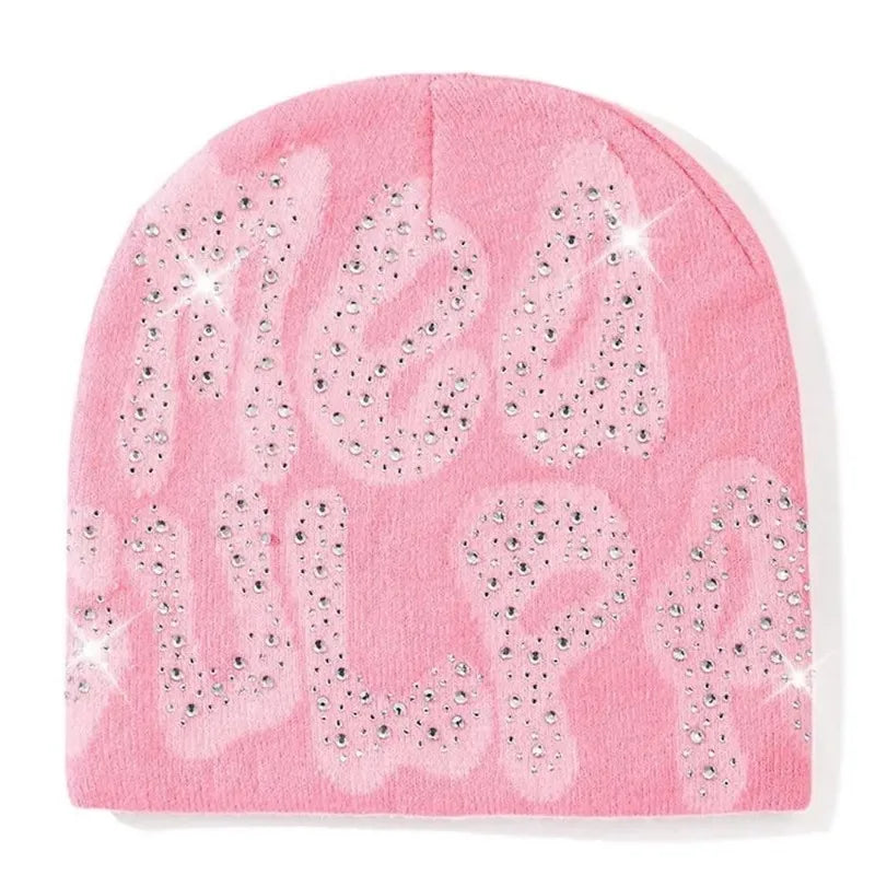 MEA Culpa Beanies Hat with Rhinestone