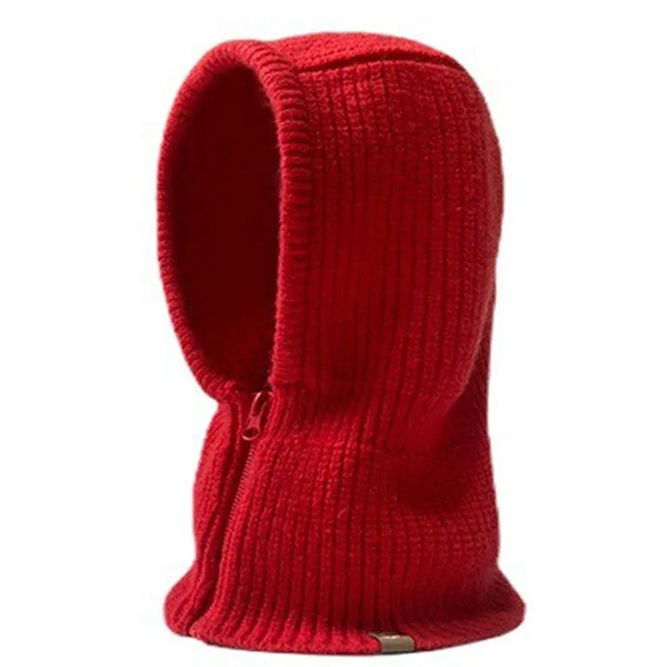 Zipper Neck Collar Balaclava Cap
