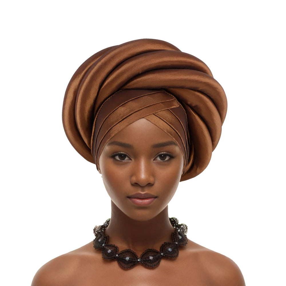 Silk Twisted Turban Wrap - African Style