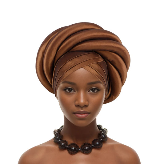 Silk Twisted Turban Wrap - African Style