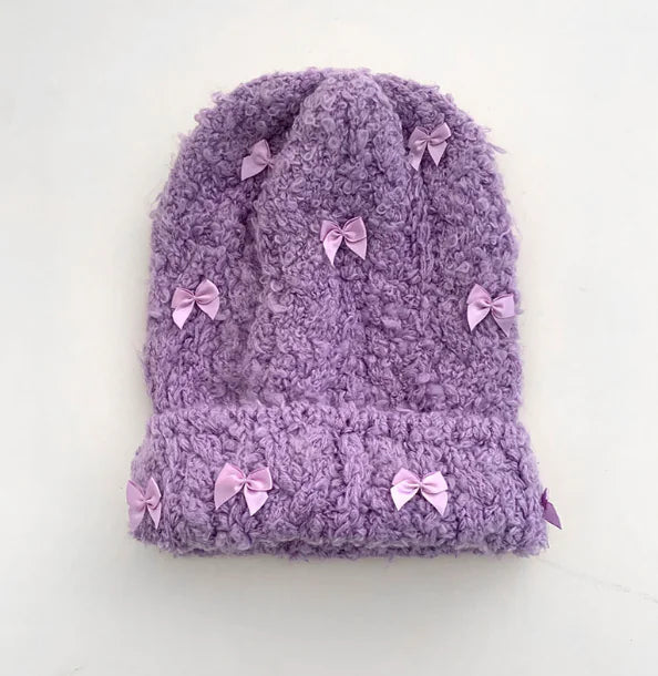 Rabbit Bow Knitted Beanie