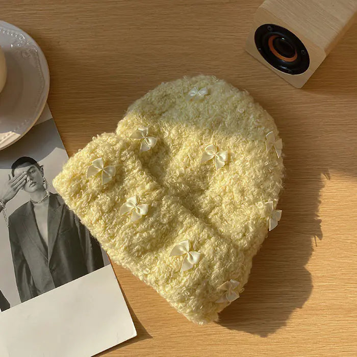 Rabbit Bow Knitted Beanie