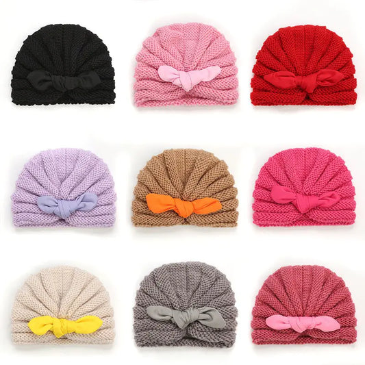 Children's Knitted Wool Hats with Rabbit Ears