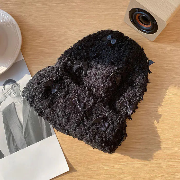 Rabbit Bow Knitted Beanie